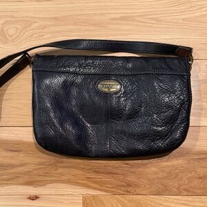 Fossil Black Leather Shoulder Bag